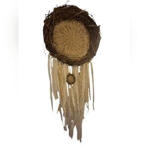 Handcrafted Dreamcatcher with Lace Details Boho Fairycore Decor Large